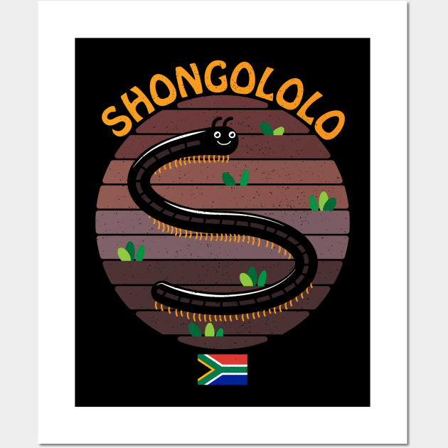 Shongololo | Cute & Friendly Giant Millipede Native Bug | South Africa Safari Wall Art by BraaiNinja